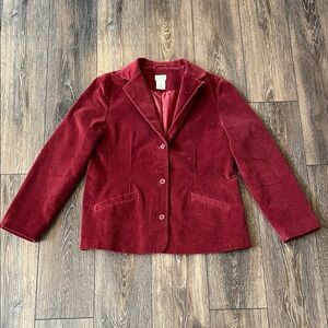 L.L. Bean Red Vintage Button Down Blazer Jacket Womens Size 16 Regular
